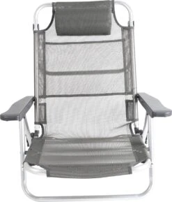 Bo-Camp Beach Chair - Monaco - Aluminium - Grijs -Buiten Kampeer Aanbieding 1026x1200