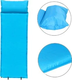 Springos Slaapmat | Zelfopblazend | 186 Cm | Inclusief Hoes & Hoofdkussen | Lichtblauw -Buiten Kampeer Aanbieding 1079x1200