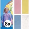 Merkloos 8 X Regen Poncho Voor Kinderen Blauw