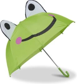 Relaxdays Paraplu Kind Dieren - Kinderparaplu Meisje En Jongen - Regenscherm Kids - Kikker