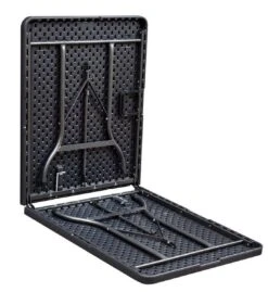 ERRO Vouwtafel - Wickerlook - 180x74cm - Zwart -Buiten Kampeer Aanbieding 1102x1200