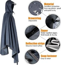 Anyoo Waterdichte Fietsponcho Fiets Regenjas Jas Capes Lichtgewicht Compact Herbruikbaar Voor Jongens Mannen Vrouwen Volwassenen -Buiten Kampeer Aanbieding 1121x1200 2