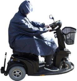 C-Line Poncho Scootmobiel - Blauw - Reflecterend -Buiten Kampeer Aanbieding 1132x1200