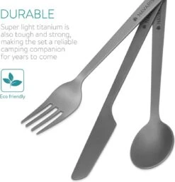 Navaris Campingbestek Van Titanium - Set Met Vork, Mes En Lepel - Bestekset Voor Onderweg En Op Reis - Inclusief Karabijnhaak En Bewaarzakje -Buiten Kampeer Aanbieding 1152x1200 2
