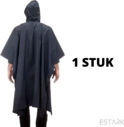 ESTARK Regenponcho - Herbruikbare Poncho Zwart - Fietsponcho Voor Dames En Heren - Regenjas - Hoge Kwaliteit - Poncho Herbruikbaar - Duurzaam - Poncho Zwart -Buiten Kampeer Aanbieding 1172x1200 15