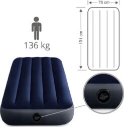 Intex Luchtbedset Intex Luchtbed - 1-Persoons - 76 X 191 X 25 Cm - Blauw + Intex Elektrische Pomp - 650 Liter/min + Hoeslaken Antraciet + Reparatieset -Buiten Kampeer Aanbieding 1175x1200 6
