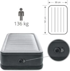 Intex Luchtbed - 1-Persoons - 99 X 191 X 46 Cm - Grijs - Met Ingebouwde Pomp, Hoeslaken Wit En Reparatieset 17 Intex Luchtbed - 1-Persoons - 99 X 191 X 46 Cm - Grijs - Met Ingebouwde Pomp, Hoeslaken Wit En Reparatieset -Buiten Kampeer Aanbieding 1177x1200 3