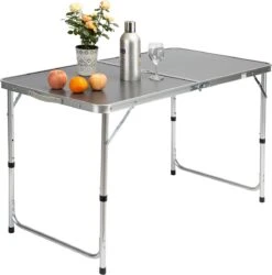 Casaria Campingtafel – Inklapbaar Verstelbaar - 120x60x70 Cm Grijs -Buiten Kampeer Aanbieding 1185x1200 1