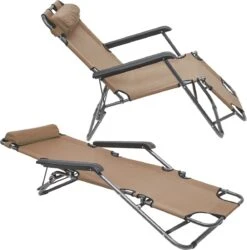 Ligstoel Opvouwbaar 155x60cm - Lichte Ligbed Relaxstoel Tuinstoel Campingstoel Strandstoel -Buiten Kampeer Aanbieding 1186x1200