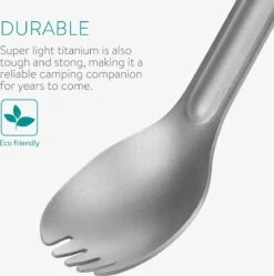 Navaris 2x Spork Met Extra Lange Handgreep - Set Van 2 - Campingbestek Van Titanium - Bestek Voor Onderweg - Lichtgewicht - Inclusief Bewaarzakje -Buiten Kampeer Aanbieding 1188x1200 1