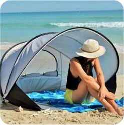 Deryan Luxe Pop Up Strandtent XXL - Anti-UV 50+ - Zilver -Buiten Kampeer Aanbieding 1192x1200 1