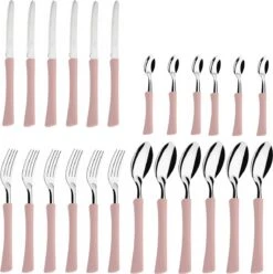 Di Solle Inova D - 6 Persoons Bestekset - Handige Opbergbak Met Raspdeksel - 26 Delig - Baby Pink -Buiten Kampeer Aanbieding 1193x1200 4