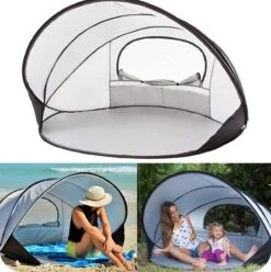Deryan Luxe Pop Up Strandtent XXL - Anti-UV 50+ - Zilver -Buiten Kampeer Aanbieding 1196x1200 7