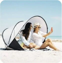 Deryan Luxe Pop Up Strandtent XXL - Anti-UV 50+ - Zilver -Buiten Kampeer Aanbieding 1197x1200 1
