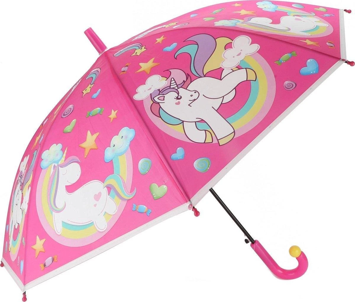 Stemen Kinderparaplu - Kind - Unicorn - Roze - 80 Cm 1 Stemen Kinderparaplu - Kind - Unicorn - Roze - 80 Cm