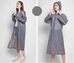 Regenjas-Regenpak- Regenjas Semi-kleuren Grijs - 115 * 65cm