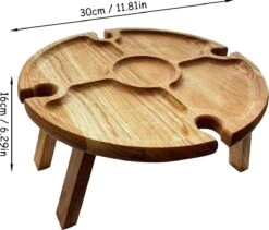 Merkloos Opvouwbare Draagbare Picknicktafel, Outdoor Opvouwbare Lichtgewicht Kampeertafel 30,5 Cm Kleine Houten Wijnpicknicktafel Voor Feest, Strand, Tuin, Camping, Barbecue, Reizen -Buiten Kampeer Aanbieding 1200x1027 2