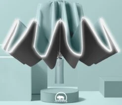 Tamarow™ Automatische Opvouwbare Paraplu - Omgekeerd Design - Windproof - Lichtgewicht - Reflectie - Omgekeerd Design - Licht Groen -Buiten Kampeer Aanbieding 1200x1033 8