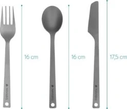 Navaris Campingbestek Van Titanium - Set Met Vork, Mes En Lepel - Bestekset Voor Onderweg En Op Reis - Inclusief Karabijnhaak En Bewaarzakje -Buiten Kampeer Aanbieding 1200x1034 5