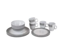Bo-Camp - Servies - Classic - 16-Delig - Wit/Grijs -Buiten Kampeer Aanbieding 1200x1050 23