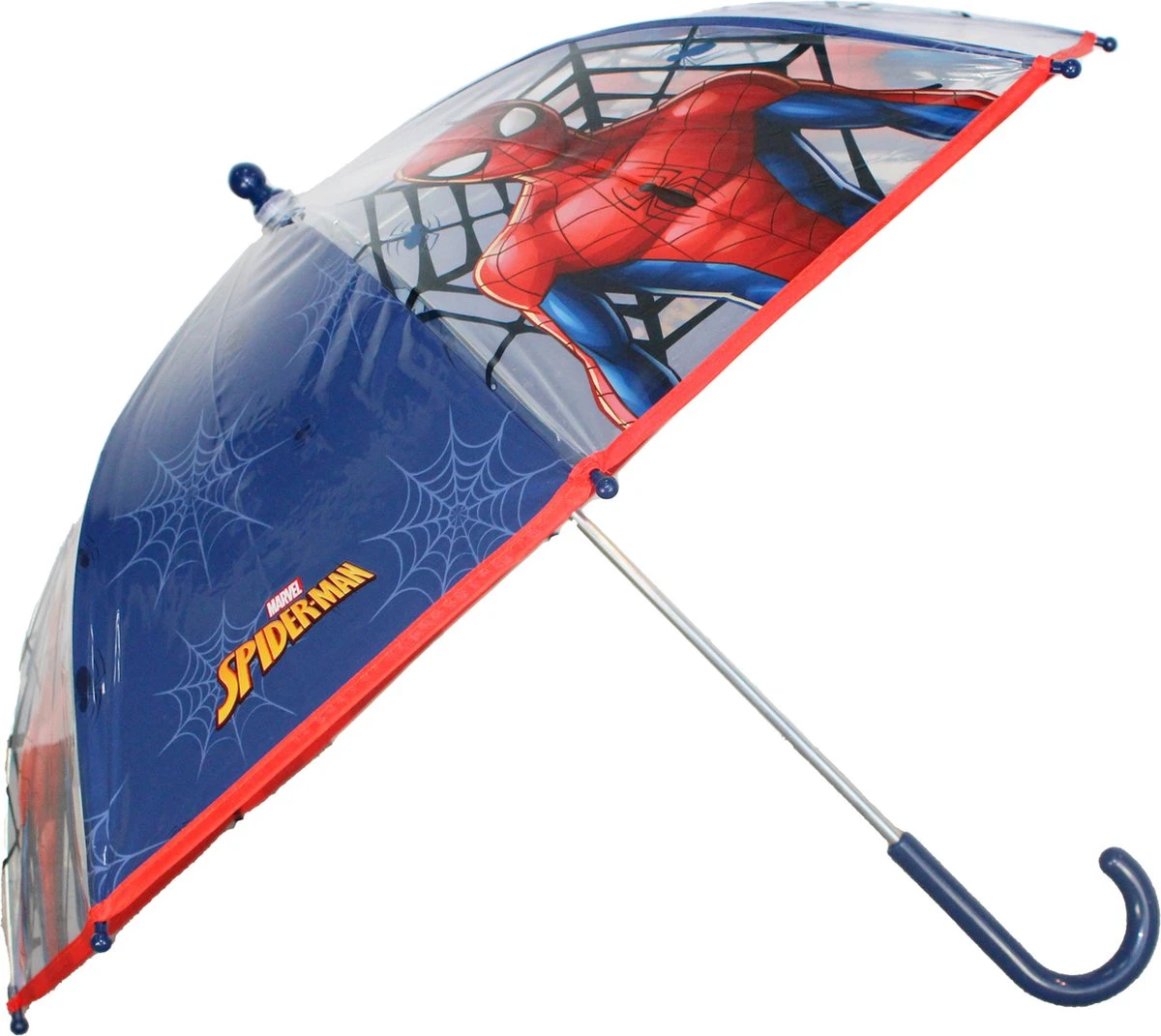 Marvel Spiderman Kinderparaplu - Blauw/rood - D73 Cm 1 Marvel Spiderman Kinderparaplu - Blauw/rood - D73 Cm