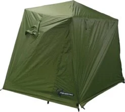 FisherPro Karpertent Met Stormcover – Vistent – Tent - Bescherming Tegen Zon En Wind – 100% Waterdichte Stormhoes – Met Handige Meeneemtas – Ook Geschikt Als Strandtent Of Festivaltent – Extra Veiligheid En Warmte Door Stormcover -Buiten Kampeer Aanbieding 1200x1074