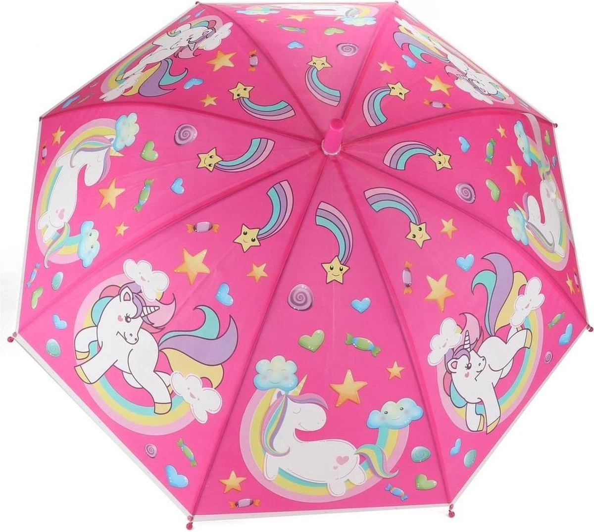 Stemen Kinderparaplu - Kind - Unicorn - Roze - 80 Cm 2 Stemen Kinderparaplu - Kind - Unicorn - Roze - 80 Cm - Afbeelding 2