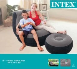 Intex Lounge Stoel - Ultra Lounge - Opblaasbaar - Grijs/zwart -Buiten Kampeer Aanbieding 1200x1080 3