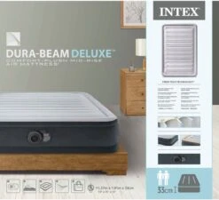 Intex Luchtbed - Twijfelaar - 137 X 191 X 33 Cm - Grijs - Met Ingebouwde Pomp, Hoeslaken Antraciet En Reparatieset -Buiten Kampeer Aanbieding 1200x1095 2