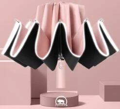 Tamarow™ Automatische Opvouwbare Paraplu - Omgekeerd Design - Windproof - Lichtgewicht - Reflectie - Omgekeerd Design - Roze -Buiten Kampeer Aanbieding 1200x1099 3