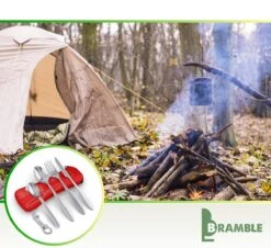 Roestvrij Staal Bestek (kampeerset) – Draagbare Reislepels, -vork En -mes Voor Festivals, Camping Of Trektochten - Wordt Geleverd Met Een Neopreen Draagtasje Met Een Lichtgewicht Flesopener -Buiten Kampeer Aanbieding 1200x1100 2