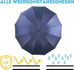 Stormparaplu - Paraplu - Opvouwbaar - Reflecterend - Automatisch Omgekeerd Uitklapsysteem - Windbestendig Tot 140 Km/h - Incl. Luxe Beschermhoes -Buiten Kampeer Aanbieding 1200x1120 5