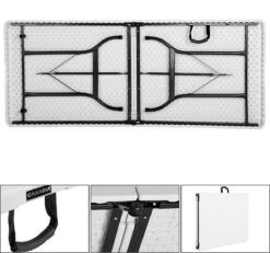 Casaria Tuintafel Opvouwbaar – Met Draaggreep 220x70 Cm – Wit -Buiten Kampeer Aanbieding 1200x1121 2