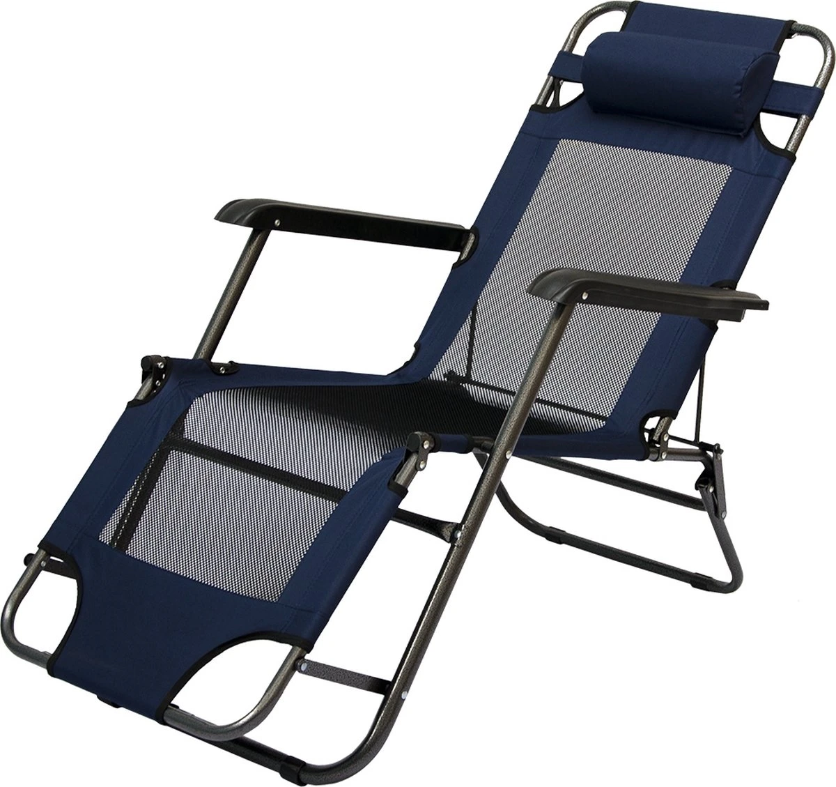 Ligstoel 155x60cm - Opvouwbaar Campingstoel Ligbed Strandstoel Tuinstoel Vouwligstoel Blauw 8 Ligstoel 155x60cm - Opvouwbaar Campingstoel Ligbed Strandstoel Tuinstoel Vouwligstoel Blauw - Afbeelding 8