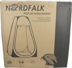 NordFalk Douchetent Pop-up 190 Cm - Camping Douche - Omkleedtent - Incl. Tentharingen En Draagtas - Groen -Buiten Kampeer Aanbieding 1200x1132