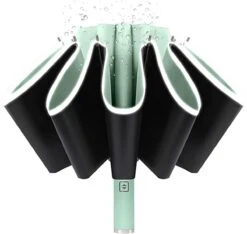 Tamarow™ Automatische Opvouwbare Paraplu - Omgekeerd Design - Windproof - Lichtgewicht - Reflectie - Omgekeerd Design - Licht Groen