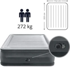 Intex Luchtbed - 2-Persoons - 152 X 203 X 33 Cm - Grijs - Met Ingebouwde Pomp, Hoeslaken Wit En Reparatieset 14 Intex Luchtbed - 2-Persoons - 152 X 203 X 33 Cm - Grijs - Met Ingebouwde Pomp, Hoeslaken Wit En Reparatieset -Buiten Kampeer Aanbieding 1200x1138