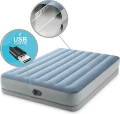 Intex Mid-Rise Comfort - Luchtbed - 2-Persoons - 152x203x36 Cm (BxLxH) - Blauw/Grijs - Met FastFill USB Pomp -Buiten Kampeer Aanbieding 1200x1139 3