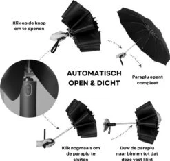 Tamarow™ Automatische Opvouwbare Paraplu - Omgekeerd Design - Windproof - Lichtgewicht - Reflectie - Omgekeerd Design - Licht Groen -Buiten Kampeer Aanbieding 1200x1141 9