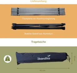 Skandika Ruka S Kleine Campingtafel – Campingtafels - Aluminium Campingtafel, Opvouwbaar, Zeer Licht, Eenvoudig Te Monteren, Stabiele Standaard - Opvouwtafel Voor Kamperen, Tenten Wandelen, Reizen, Thuis, Tuin – Tot Max. 20 Kg. - Grijs -Buiten Kampeer Aanbieding 1200x1143 4