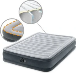 Intex Luchtbed - Twijfelaar - 137 X 191 X 33 Cm - Grijs - Met Ingebouwde Pomp, Hoeslaken Antraciet En Reparatieset -Buiten Kampeer Aanbieding 1200x1152 1