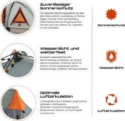 Where Tomorrow Solo Tent Pop Up 225X100X57 Cm - Grijs - 1 Persoons -Buiten Kampeer Aanbieding 1200x1162