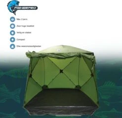 FisherPro WildLand Tent –comfortabele Vistent – Handige Strandtent – Compacte Festival Tent - Uitbreid Mogelijkheden Met Stormcover - Geschikt Voor 2 Personen -Buiten Kampeer Aanbieding 1200x1164 1
