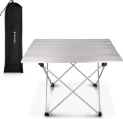 Navaris Campingtafel - Inklapbaar Campingtafeltje Van Aluminium - Opvouwbare Tafel Inclusief Draagtas - Picknicktafel - Zilver -Buiten Kampeer Aanbieding 1200x1164 9