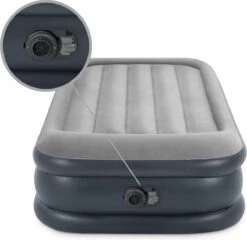 Intex Luchtbed - 1-Persoons - 99 X 191 X 42 Cm - Grijs - Met Pomp, Hoeslaken Antraciet En Reparatieset -Buiten Kampeer Aanbieding 1200x1166 13