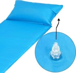 Springos Slaapmat | Zelfopblazend | 186 Cm | Inclusief Hoes & Hoofdkussen | Lichtblauw -Buiten Kampeer Aanbieding 1200x1166 4