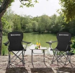 MIRA Home - Campingstoel Set Van 2 Inklapbaar - Klapstoel Met Robuust Frame - Met Flessenhouder - 76 X 51.5 X 95.5 Cm - Zwart 9 MIRA Home - Campingstoel Set Van 2 Inklapbaar - Klapstoel Met Robuust Frame - Met Flessenhouder - 76 X 51.5 X 95.5 Cm - Zwart -Buiten Kampeer Aanbieding 1200x1166 5