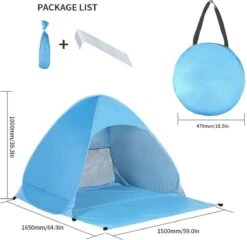 IGOODS Pop-up Tent - 2/3-Persoons - Blauw -Buiten Kampeer Aanbieding 1200x1168 2