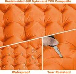 LVNRIDS Isomat, Zelfopblazend, Ultralicht, Luchtmatras, Camping, Zelfopblaasbaar, Opblaasbaar Matras, 3,9 Inch Dik, Met Voetperspomp En Kussen, Voor Camping, Reizen, Outdoor, Wandelen, Strand, Oranje -Buiten Kampeer Aanbieding 1200x1170 4