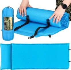 Springos Slaapmat | Zelfopblazend | 186 Cm | Inclusief Hoes & Hoofdkussen | Lichtblauw -Buiten Kampeer Aanbieding 1200x1180 2